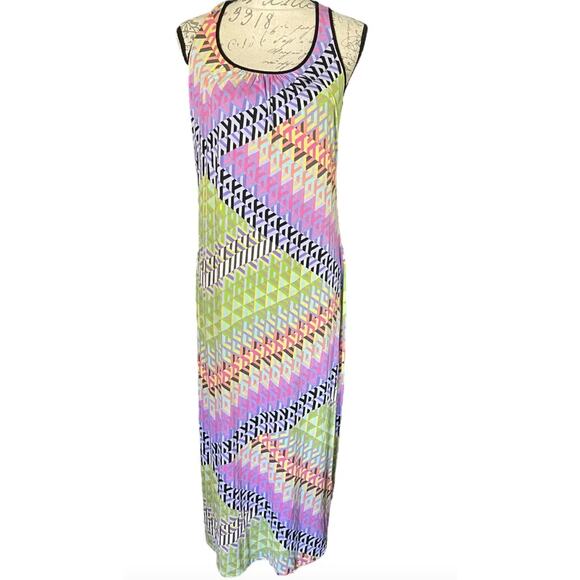 Calvin Klein Casual Maxi Dress multi colored size 10 - Picture 1 of 8